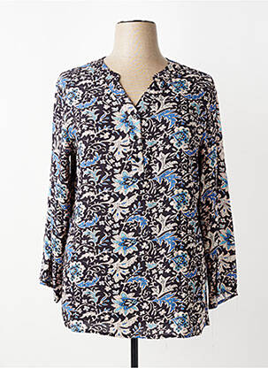 Blouse tissage popeline manches longues noir Z-ONE femme