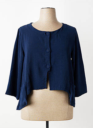 Veste casual col rond bleu G!OZE femme