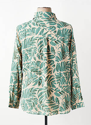 Chemisier tissage crêpe manches longues vert MAELLE femme