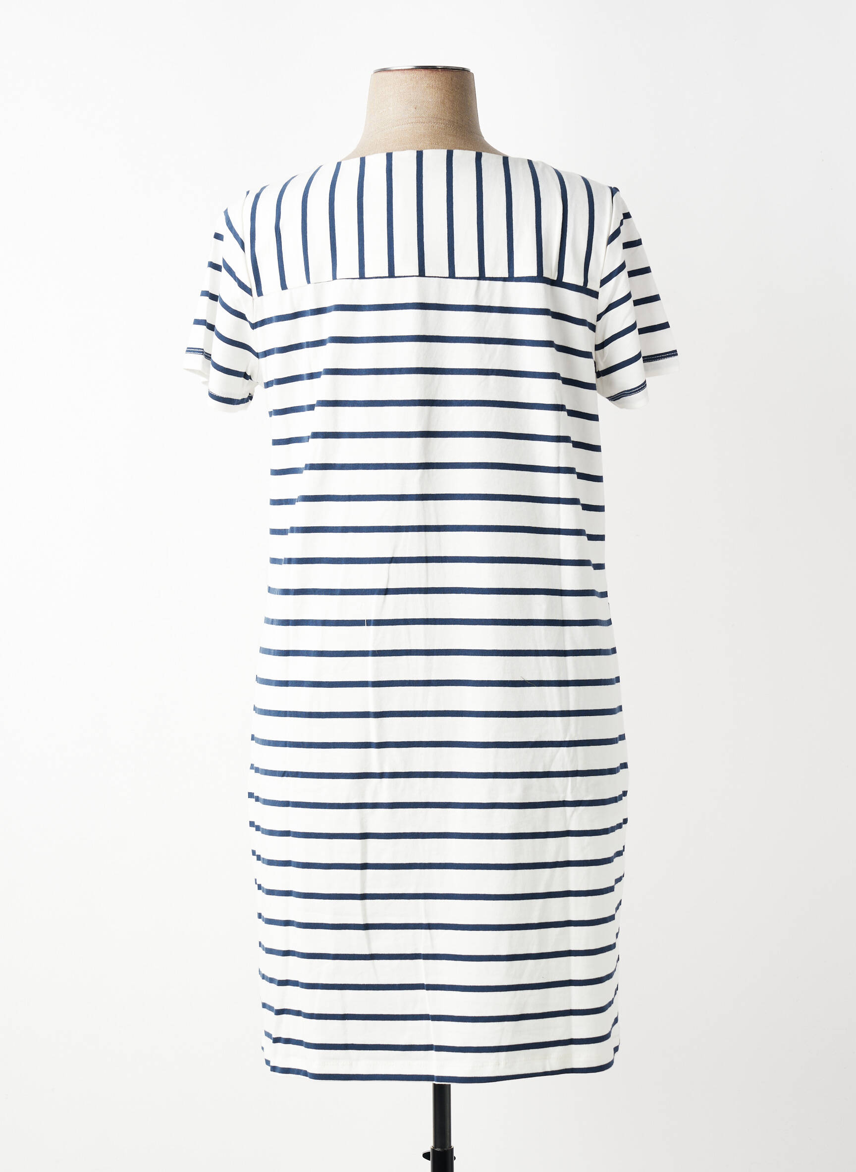 Robe mi-longue manches courtes manches courtes bleu LILY & ME femme