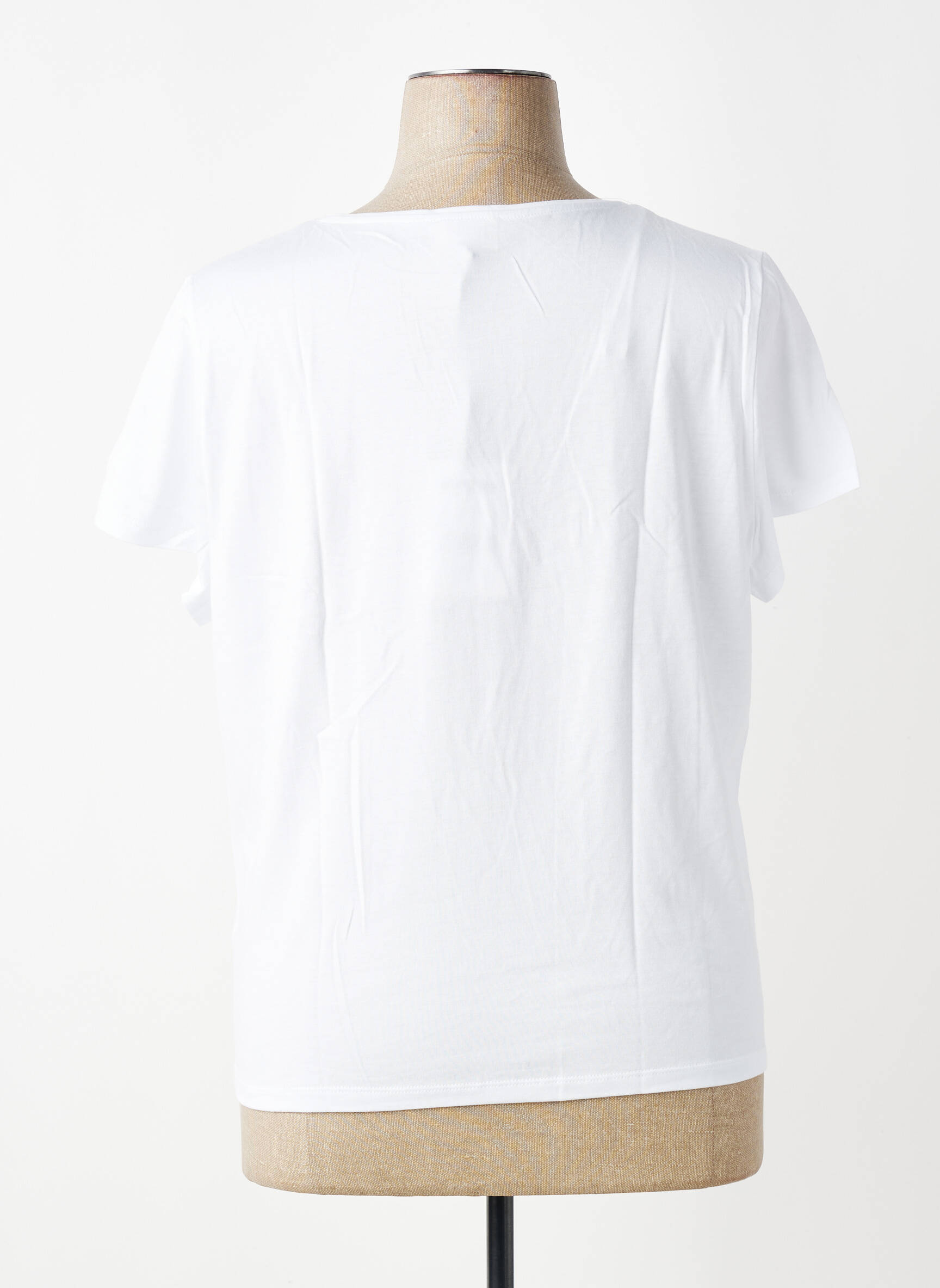 T-shirt sérigraphie floquée manches courtes blanc JULIE GUERLANDE femme