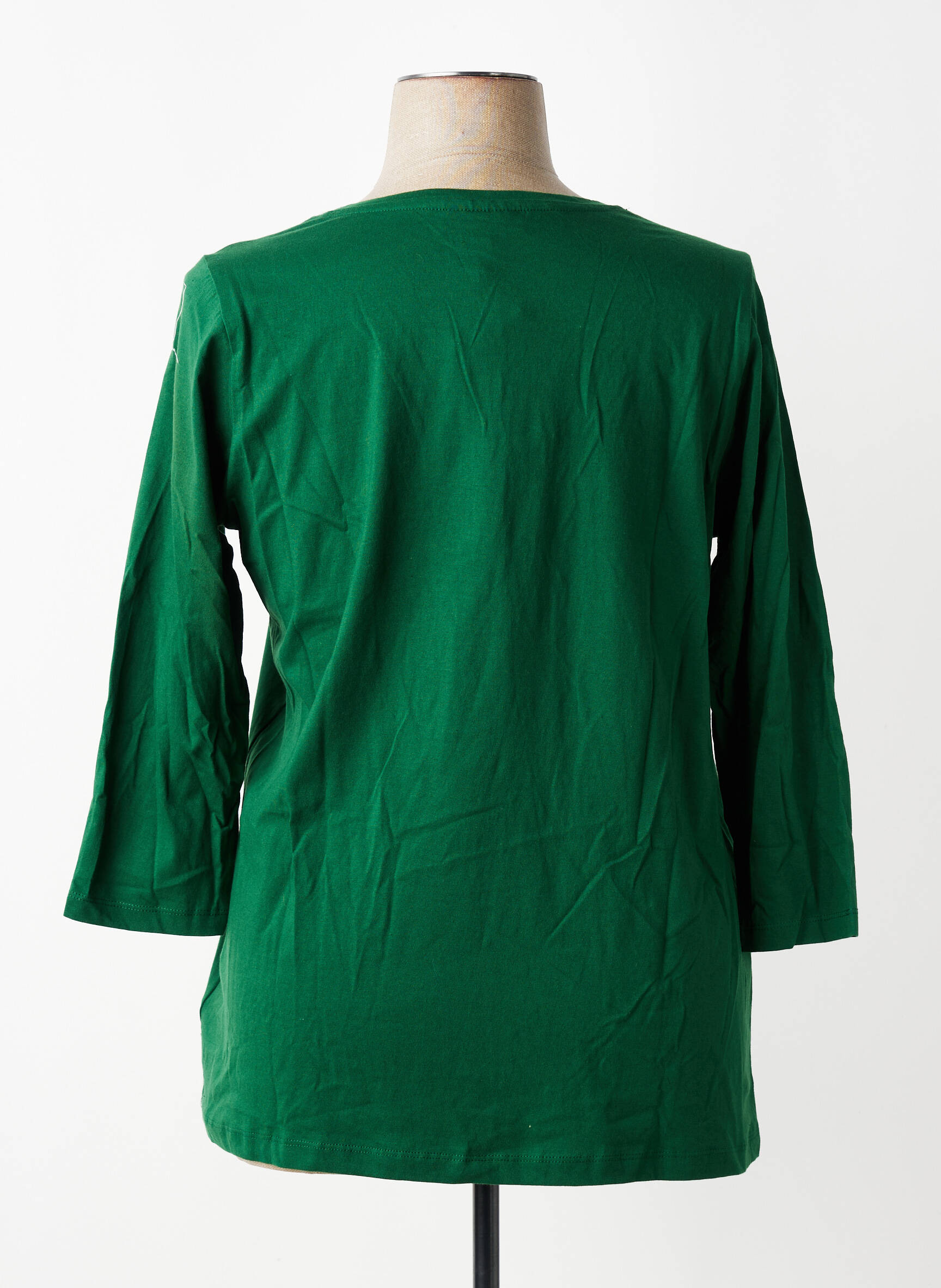 T-shirt manches 3/4 manches 3/4 vert ZHENZI femme