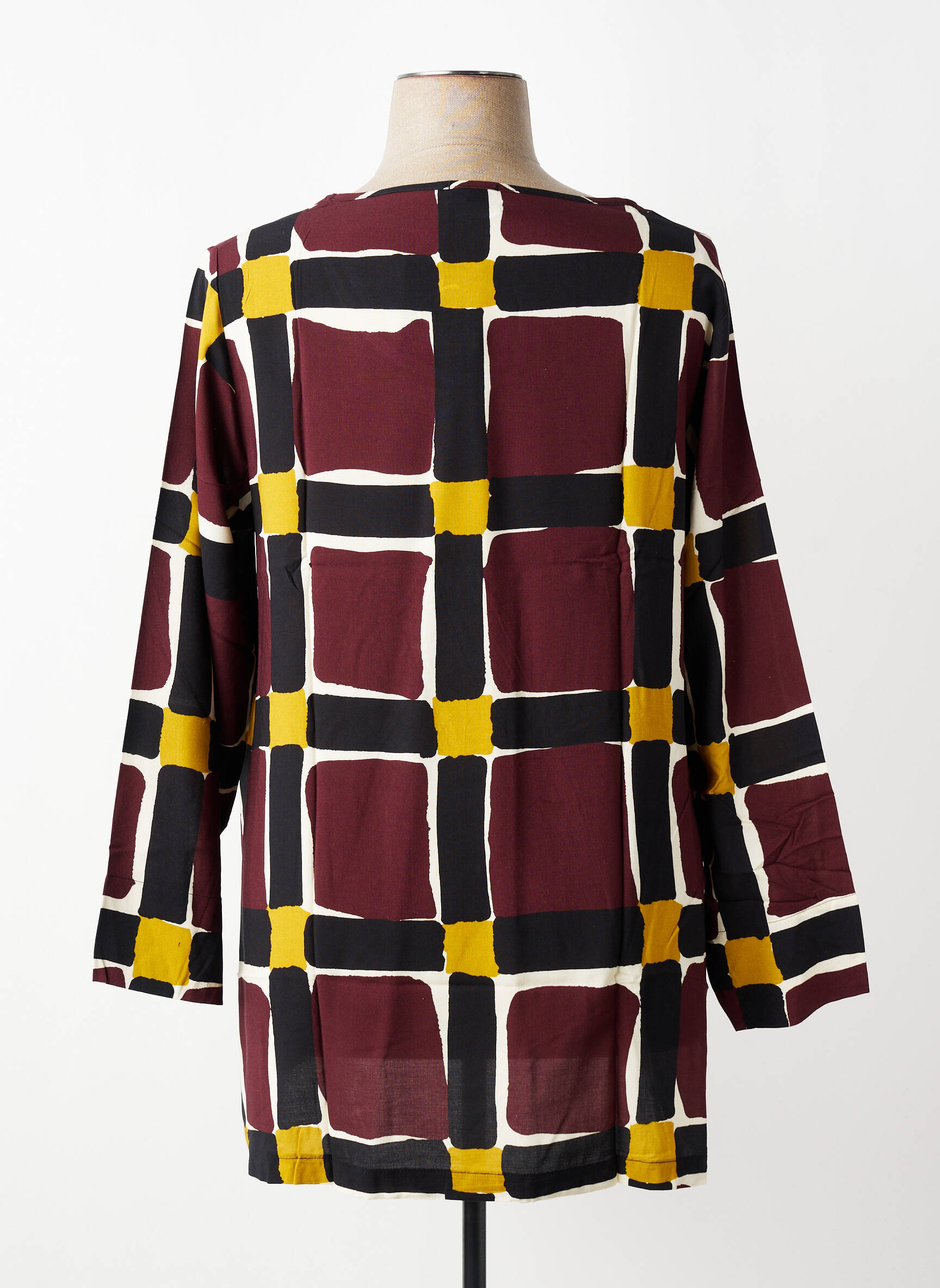 Blouse tissage popeline manches 3/4 rouge G!OZE femme