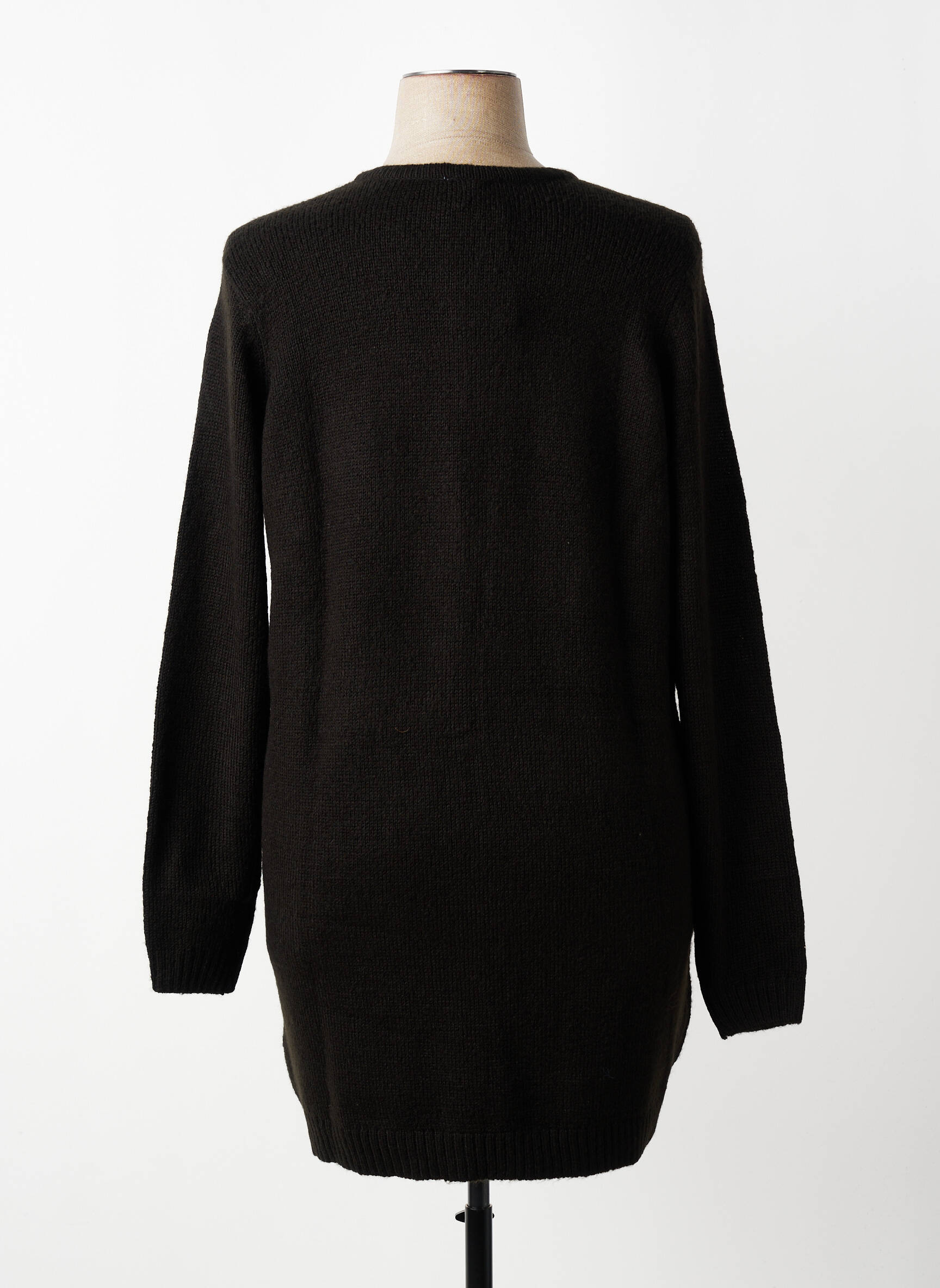 Gilet manches longues col rond noir ZHENZI femme