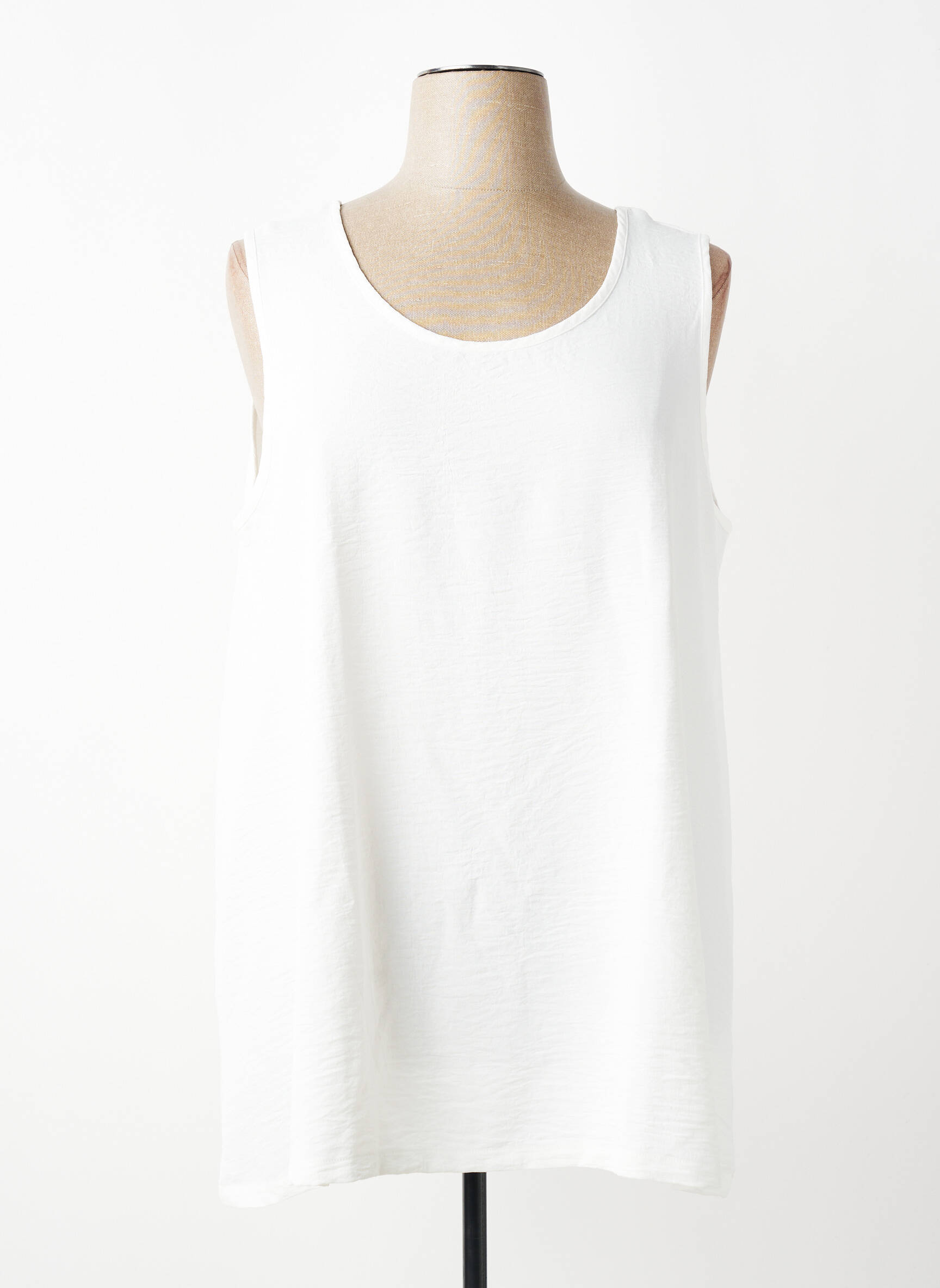 Top tissage crêpe sans manche beige G!OZE femme