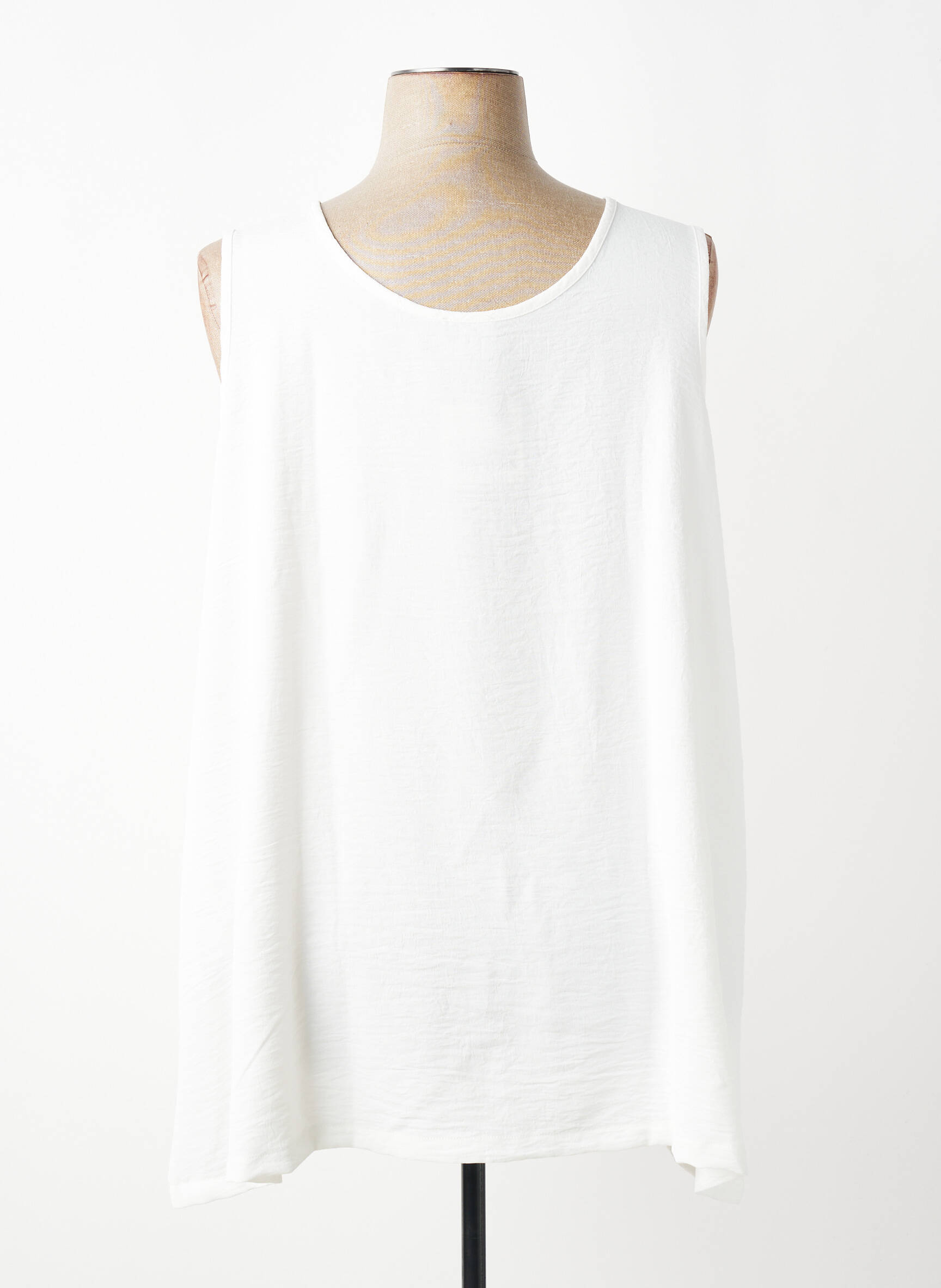 Top tissage crêpe sans manche beige G!OZE femme