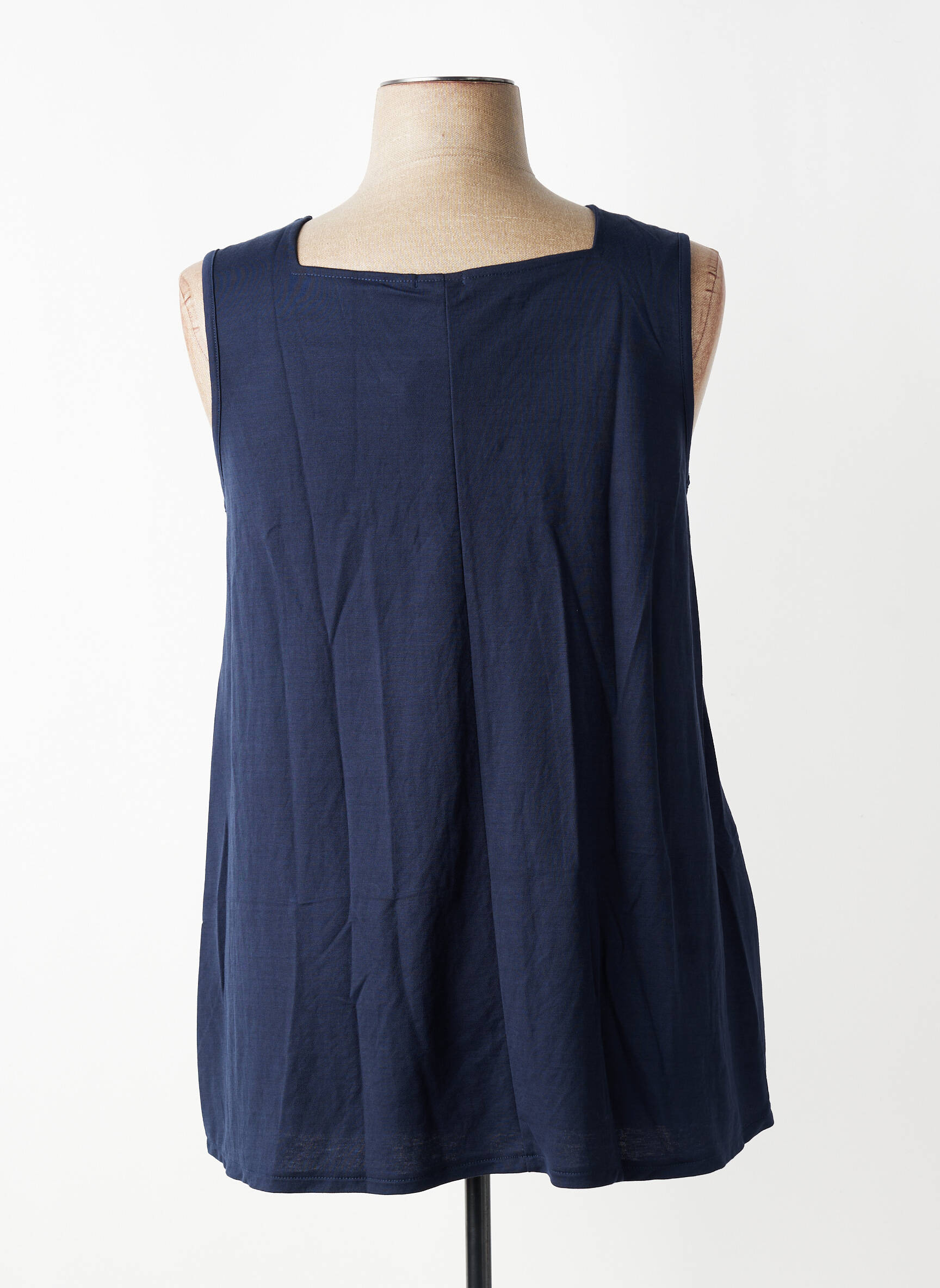 Top col carré manches longues bleu G!OZE femme