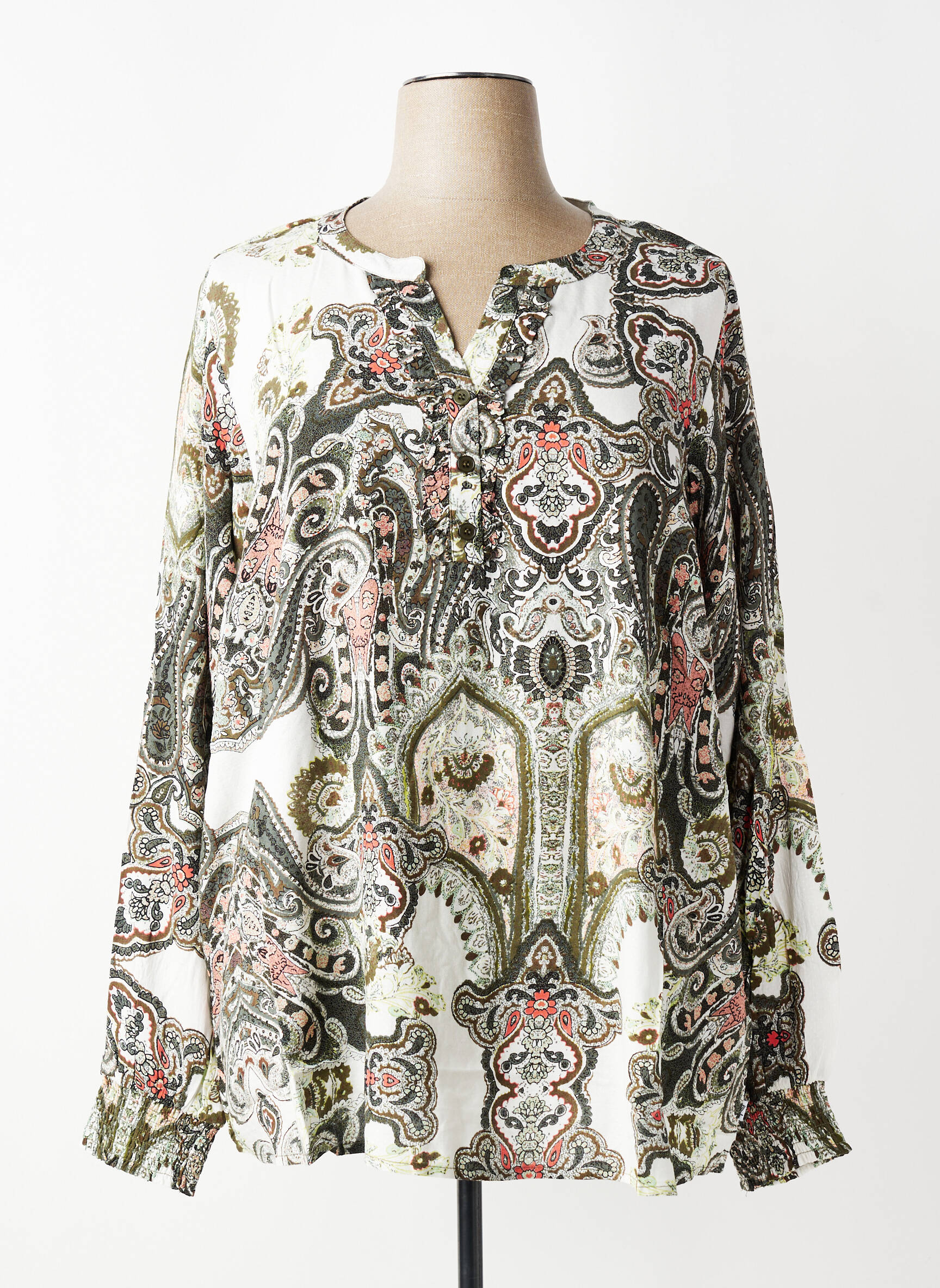 Blouse manches longues manches longues vert ZHENZI femme
