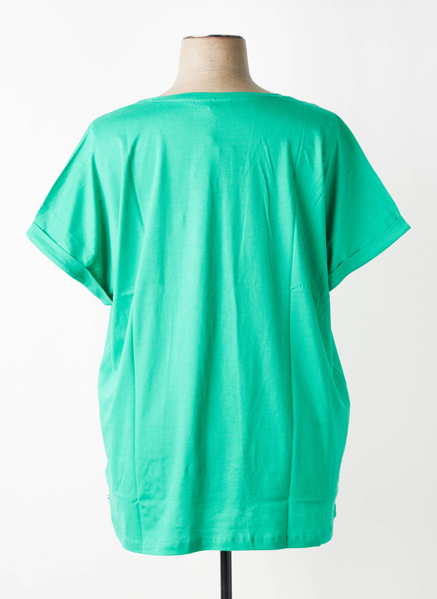 T-shirt coupe droite manches courtes vert ZHENZI femme
