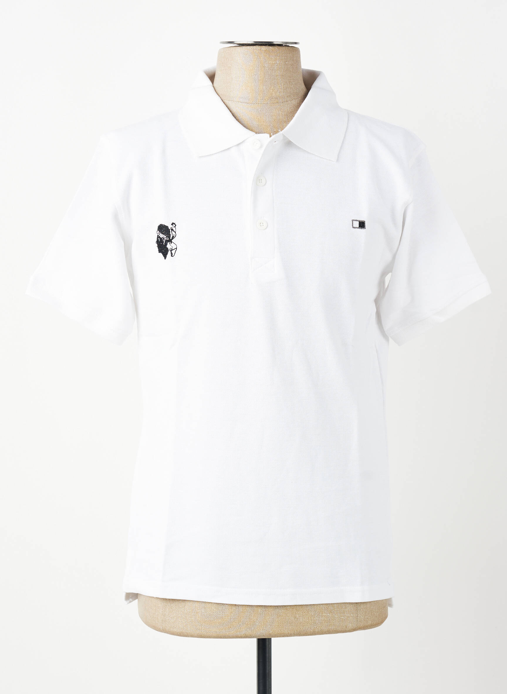 Polo coupe droite manches courtes blanc GWEN & BLACK homme