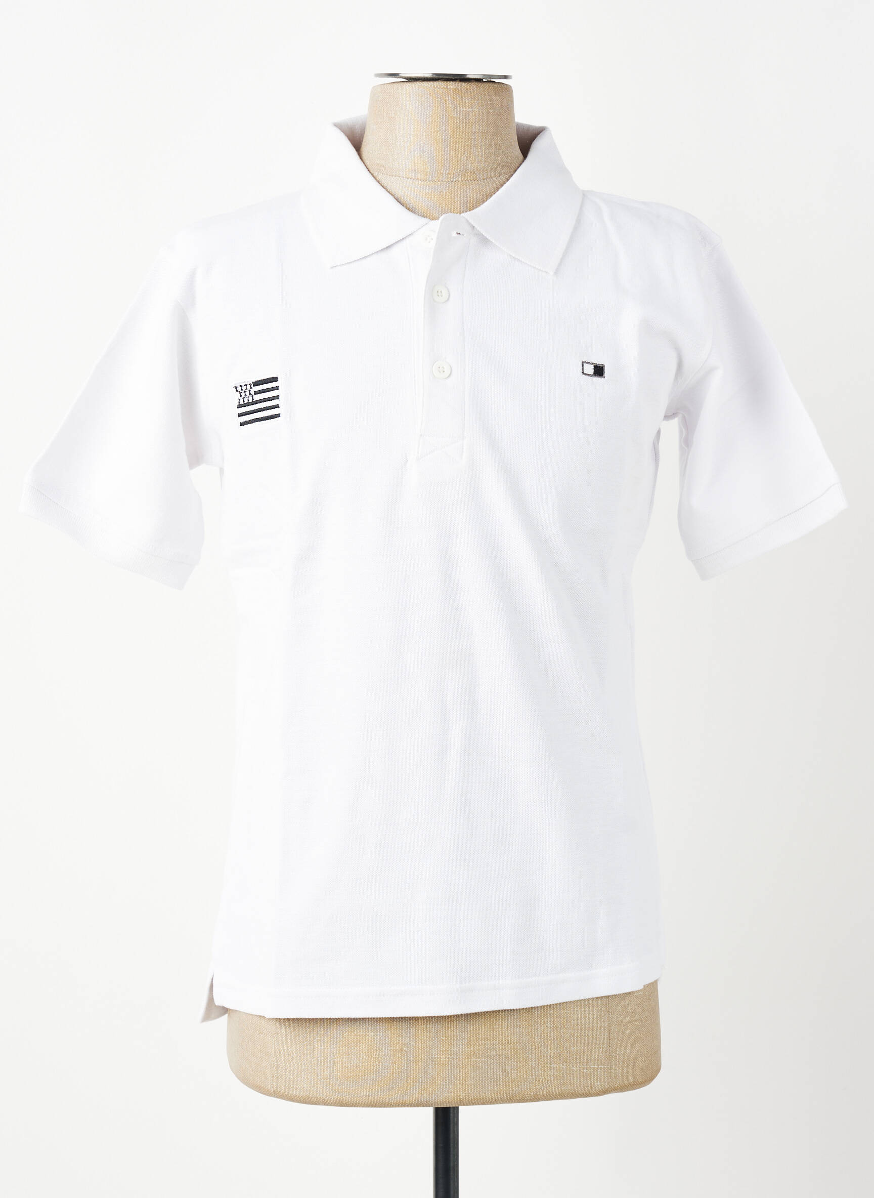 Polo coupe droite manches courtes blanc GWEN & BLACK homme