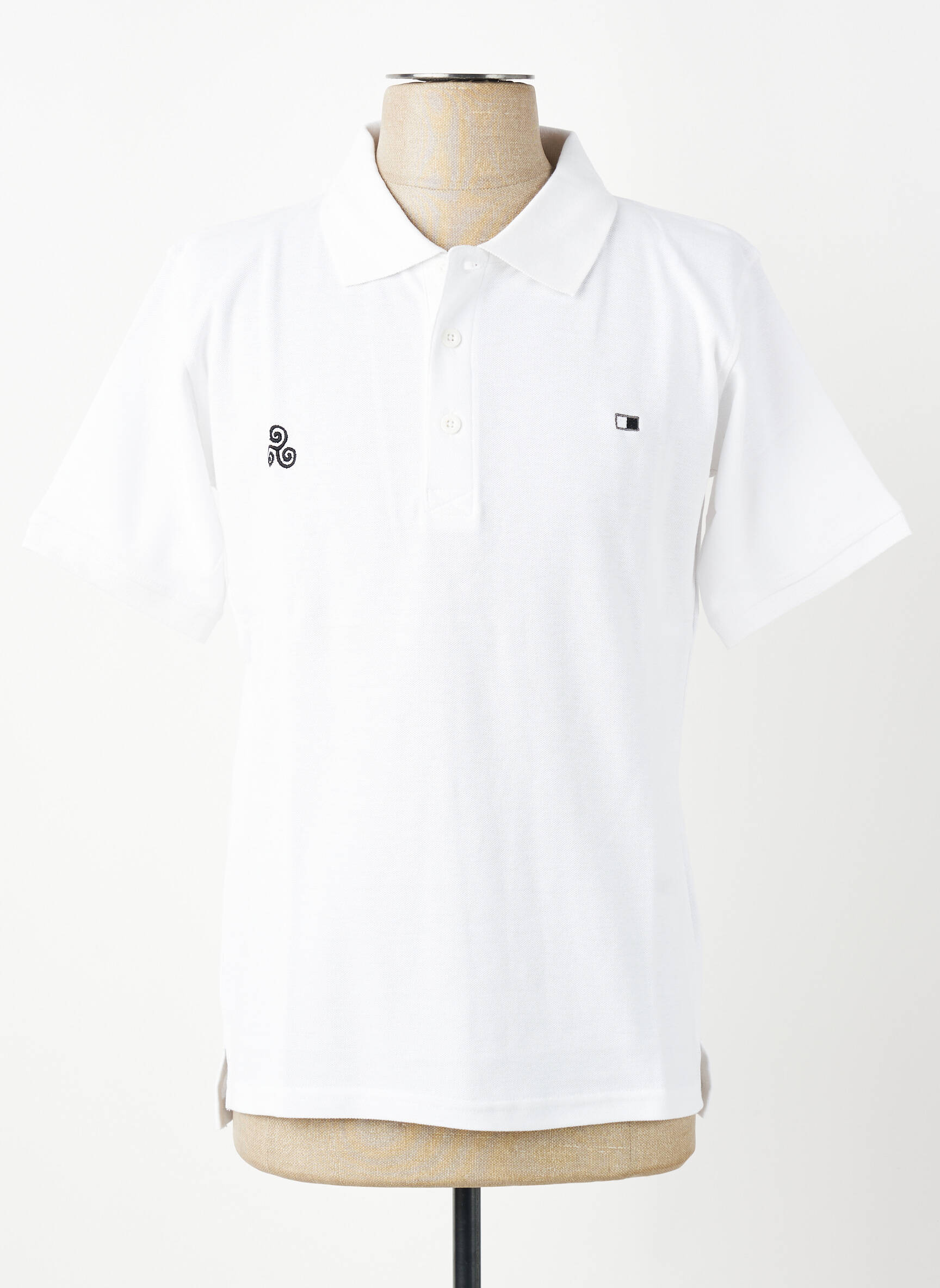 Polo coupe droite manches courtes blanc GWEN & BLACK homme