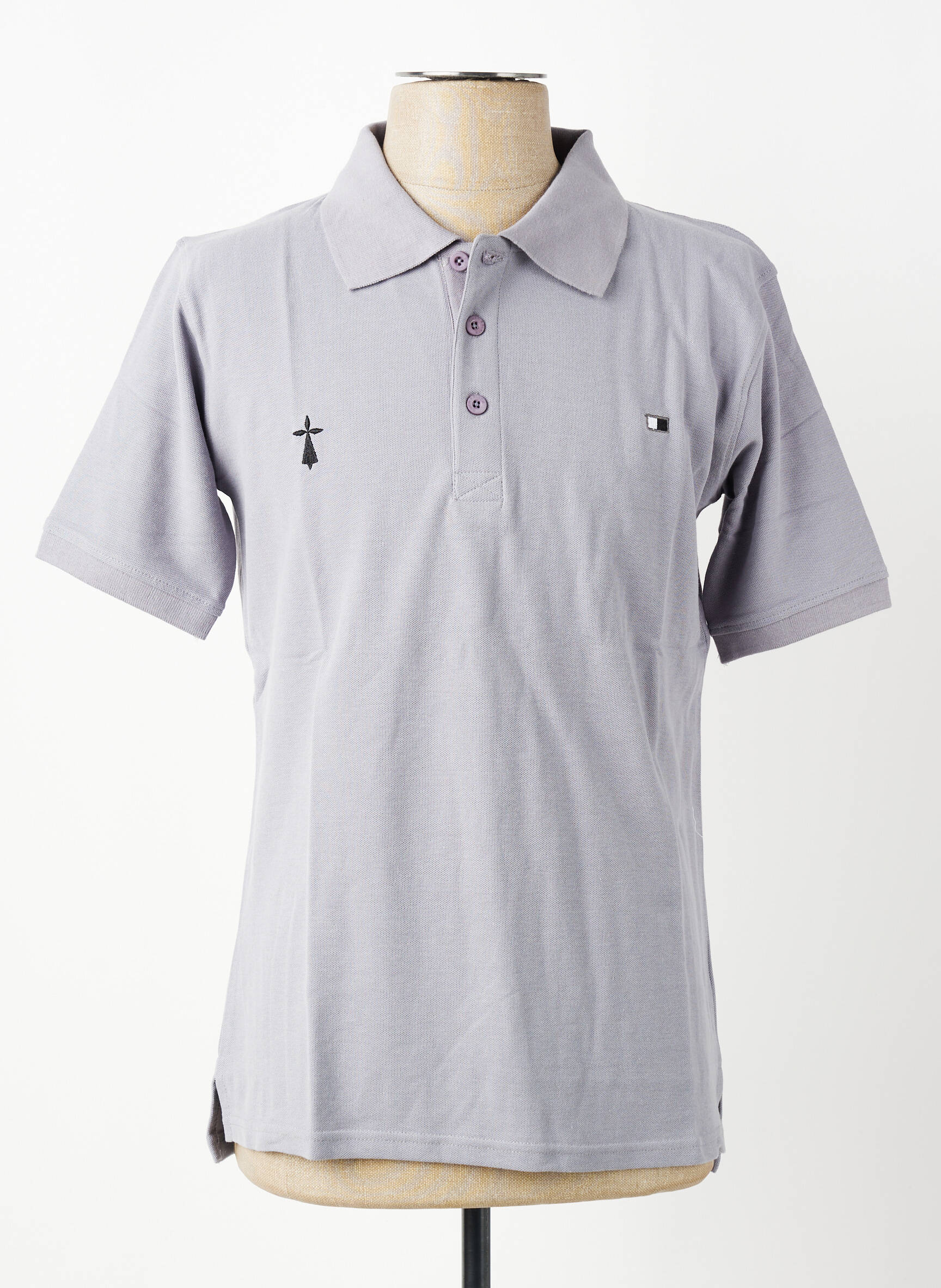 Polo coupe droite manches courtes gris GWEN & BLACK homme