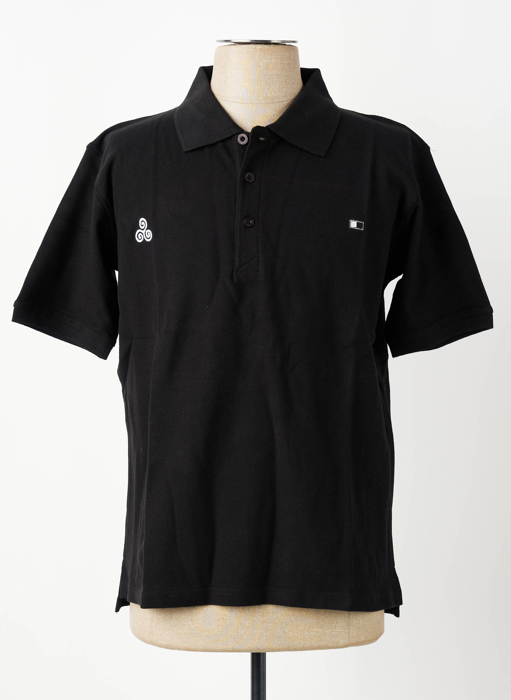Polo coupe droite manches courtes noir GWEN & BLACK homme