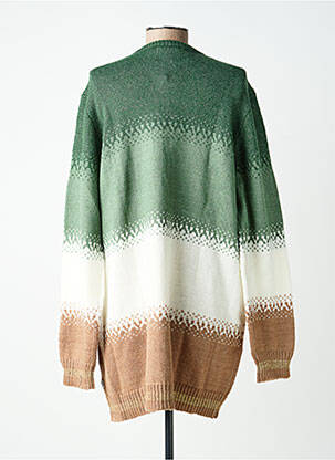 Gilet manches longues fermeture boutonnée sur le devant vert ZHENZI femme