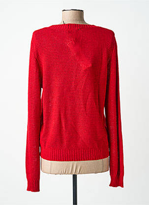 Pull maille ajourée manches longues rouge MORGAN femme