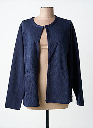 Veste casual col rond bleu ZHENZI femme