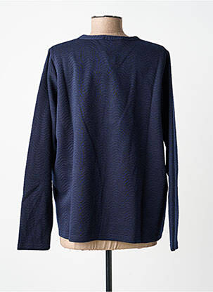 Veste casual col rond bleu ZHENZI femme