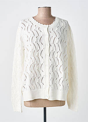 Gilet manches longues col rond blanc C'EST BEAU LA VIE femme