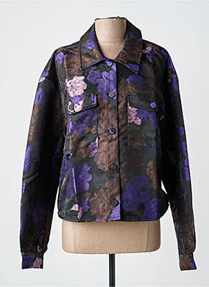 Veste casual poignets boutonnés avec fente violet KAFFE femme