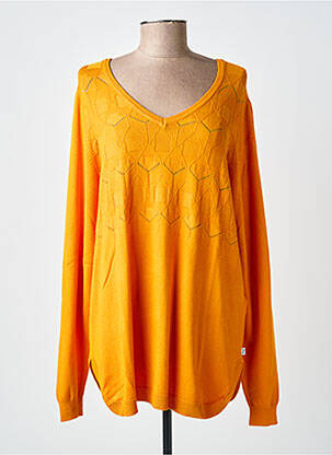 Pull coupe droite manches longues orange ZHENZI femme