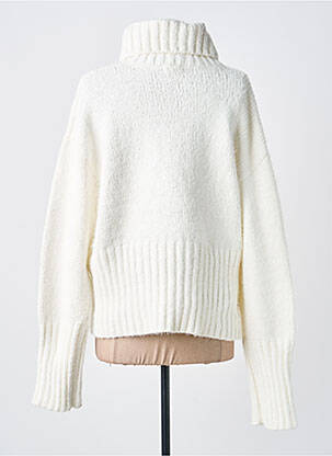Pull col roulé coupe droite manches longues blanc TIFFOSI femme