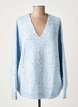 Pull coupe droite manches longues bleu KAFFE femme