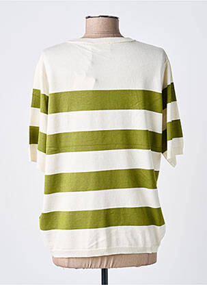 Pull coupe droite manches courtes vert KAFFE femme