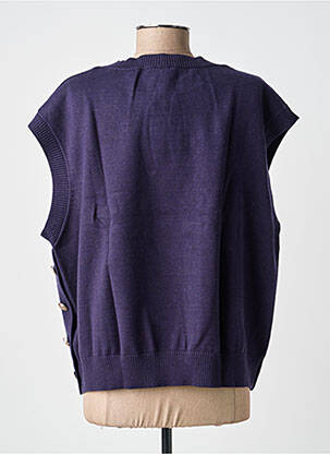 Pull coupe droite manches courtes bleu C'EST BEAU LA VIE femme