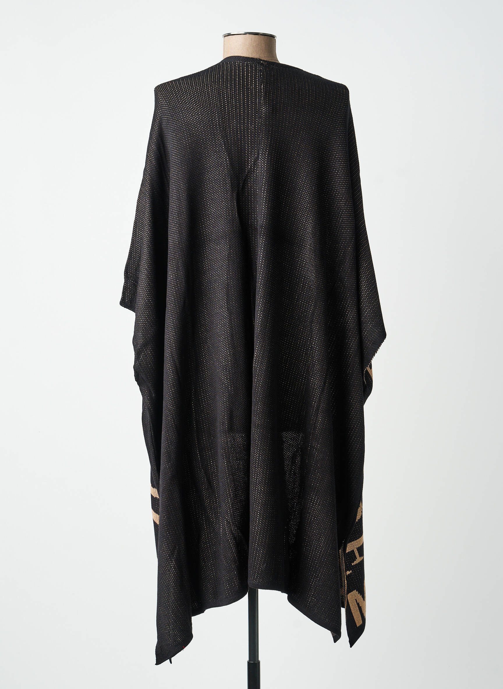 Gilet manches courtes coupe droite noir ZHENZI femme