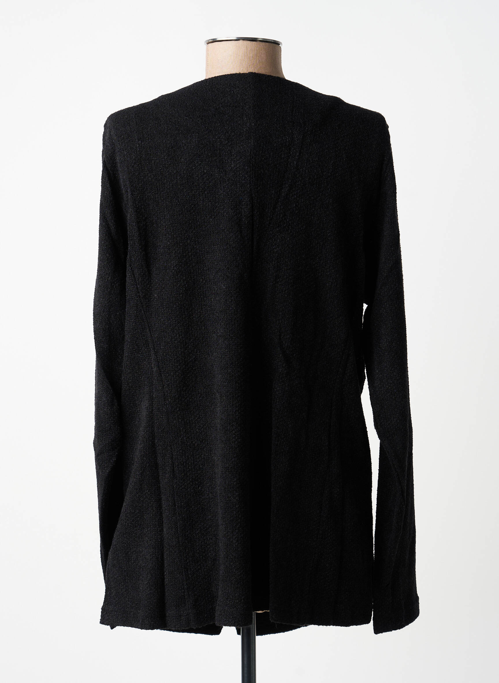 Gilet manches longues fermeture boutonnée sur le devant noir ZHENZI femme