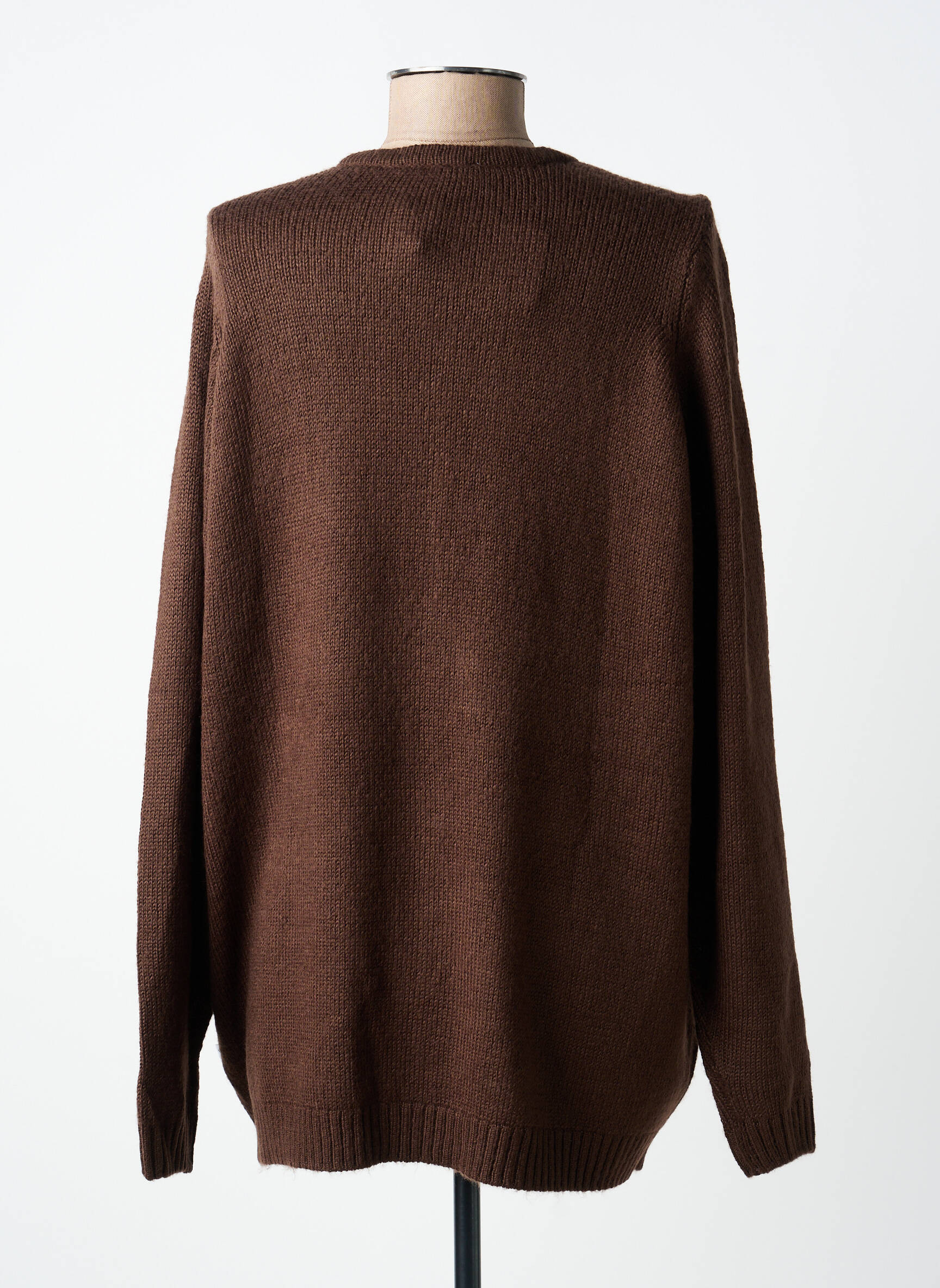 Gilet manches longues col rond marron ZHENZI femme