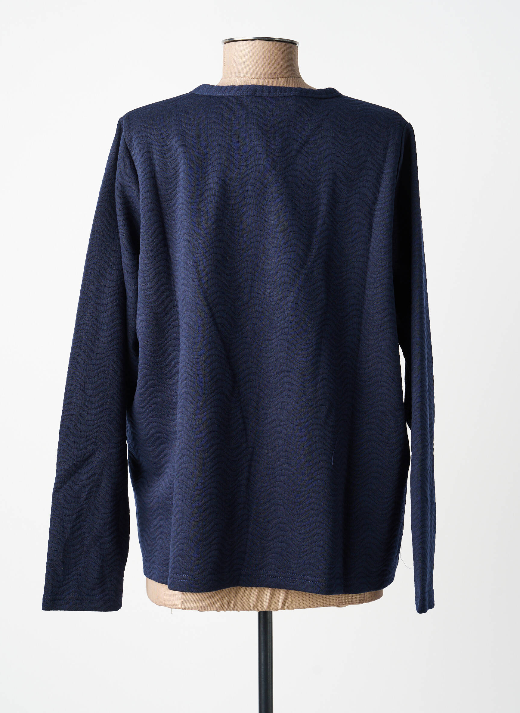Veste casual col rond bleu ZHENZI femme
