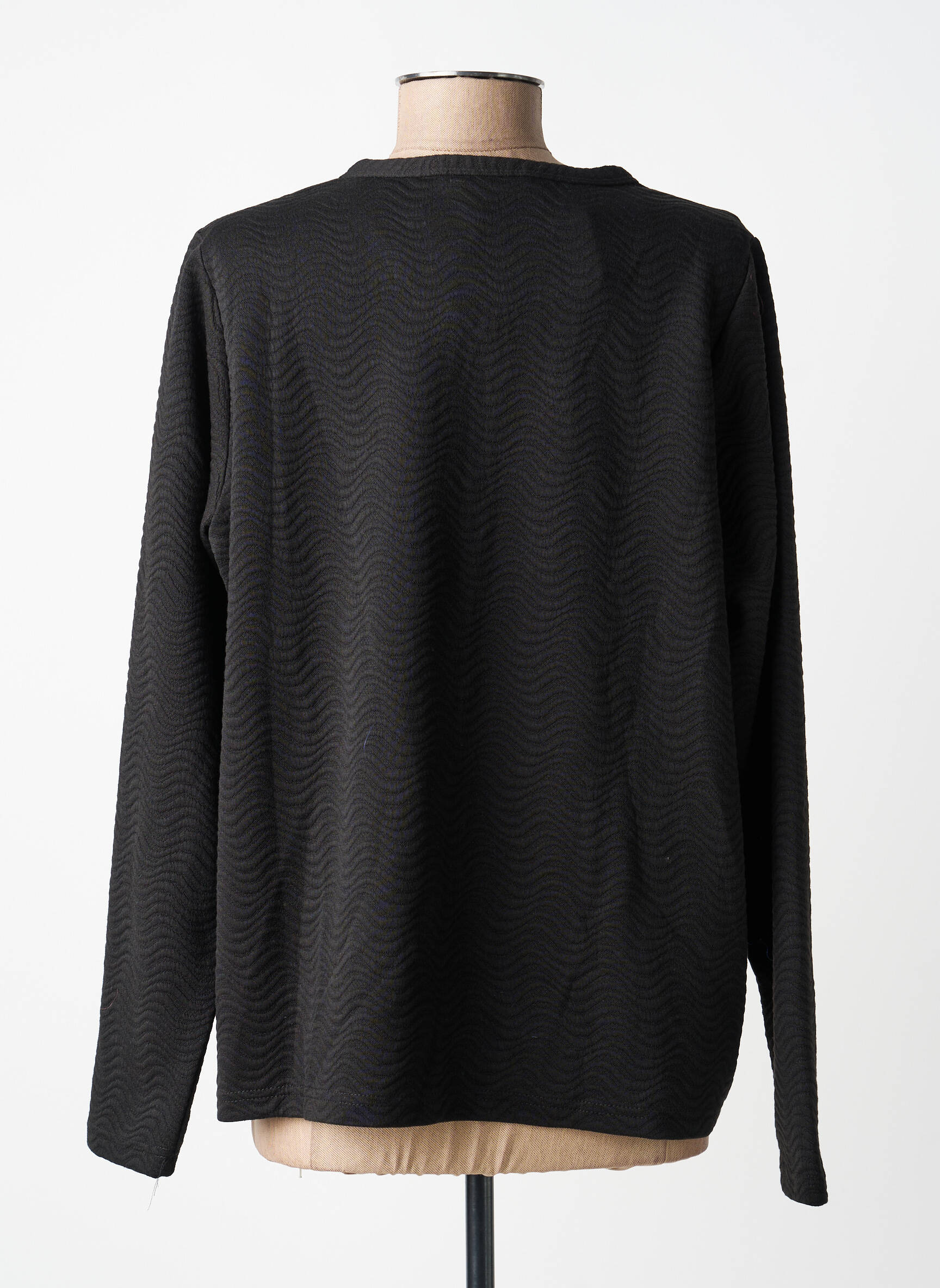 Veste casual col rond noir ZHENZI femme