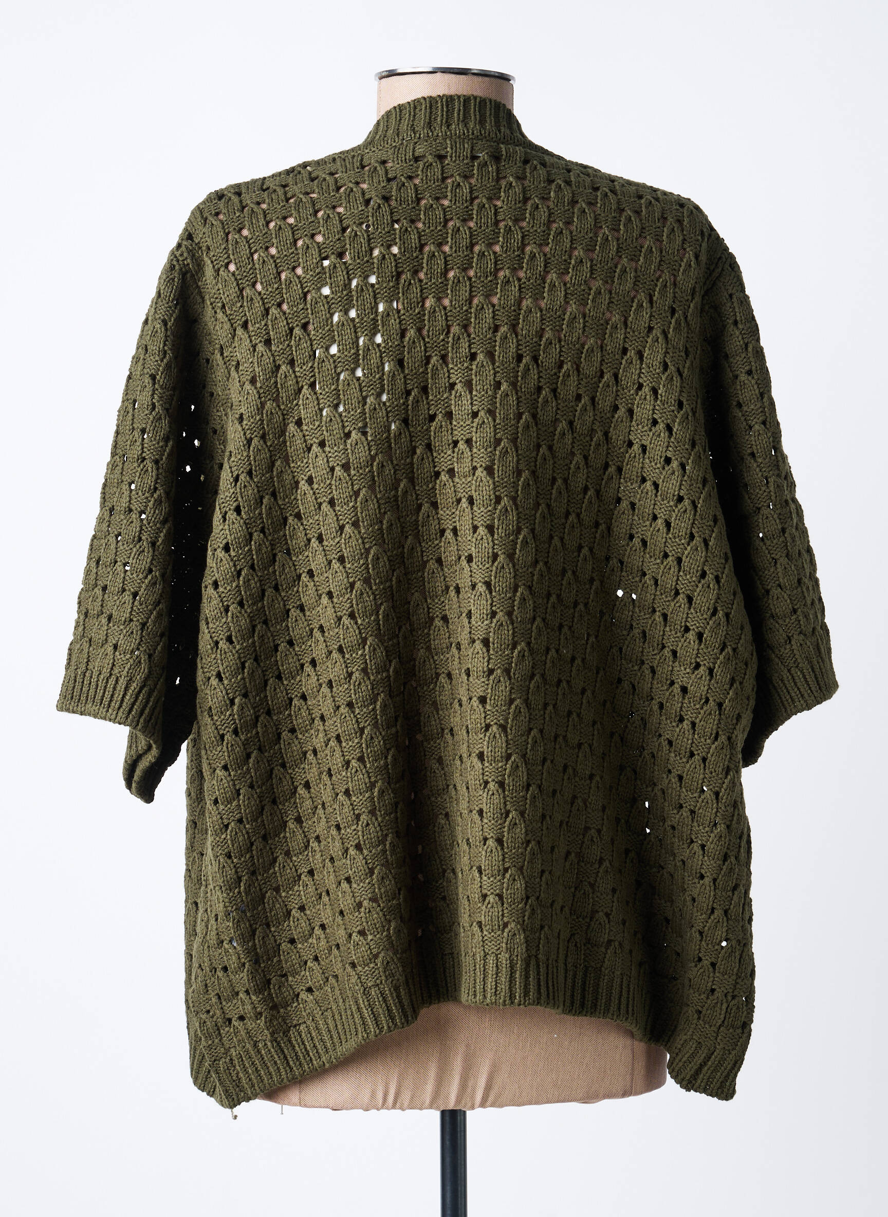 Gilet manches courtes coupe droite vert KAFFE femme