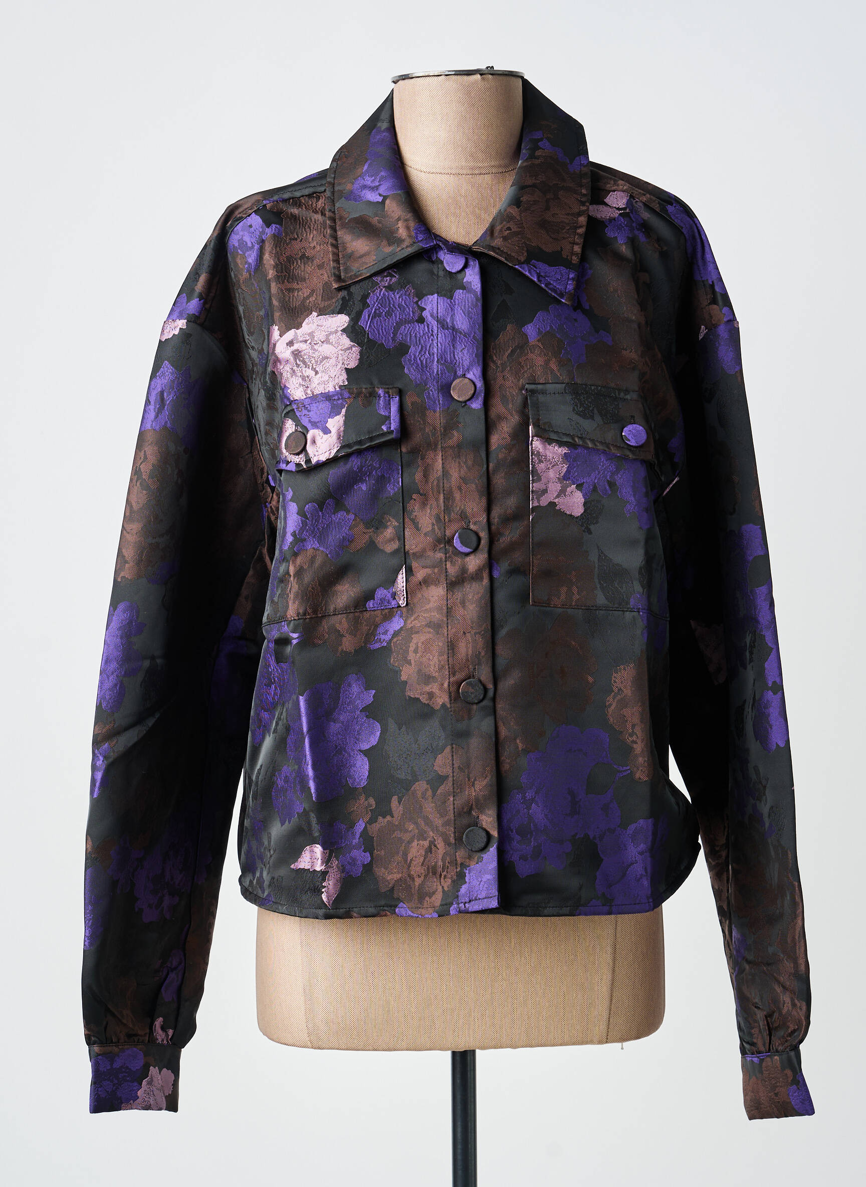 Veste casual poignets boutonnés avec fente violet KAFFE femme