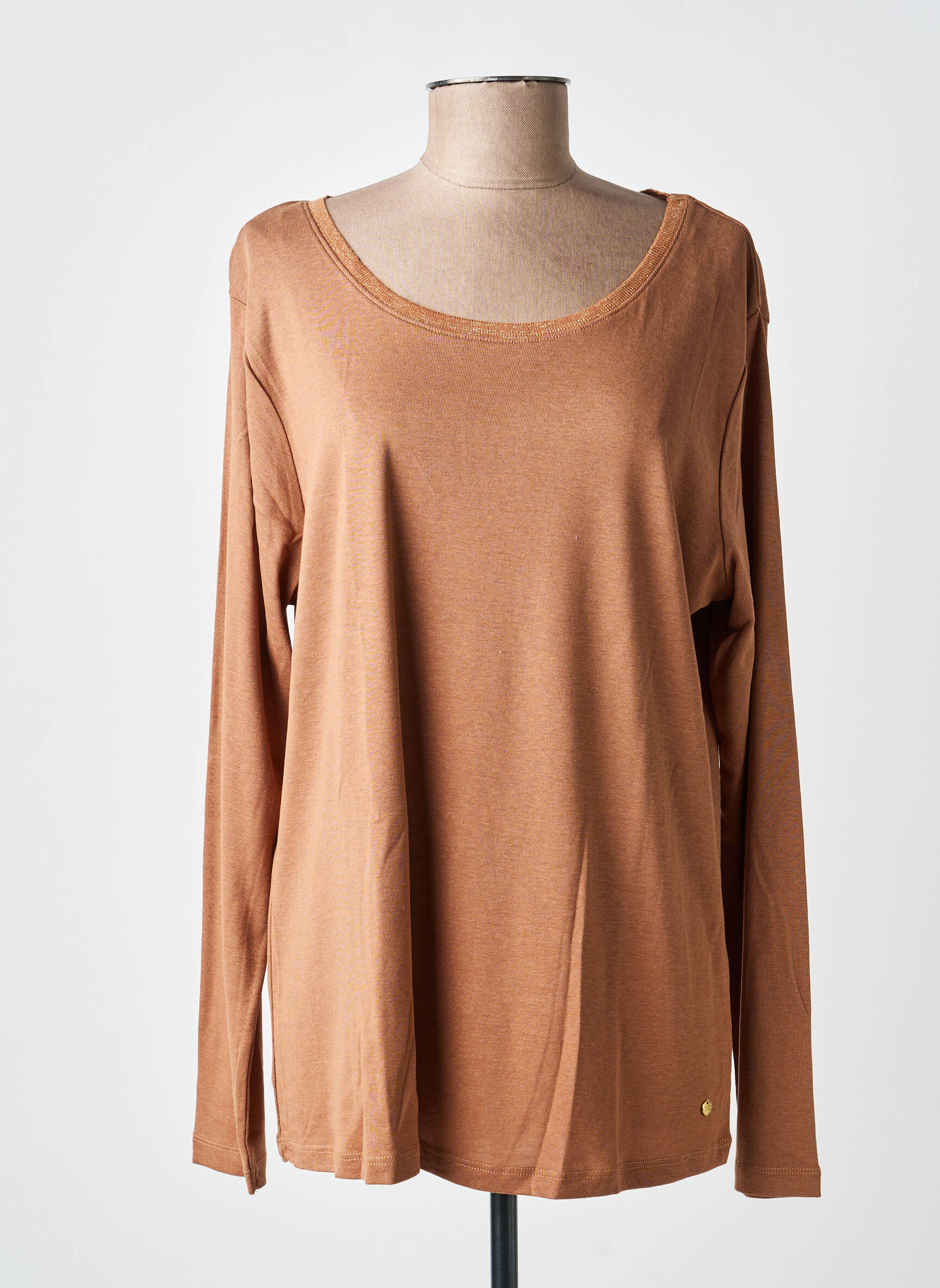 T-shirt manches longues manches longues marron C'EST BEAU LA VIE femme