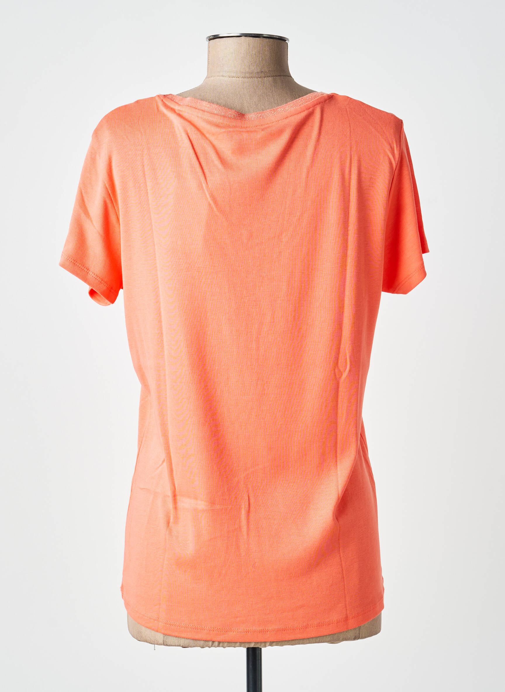 T-shirt coupe droite manches courtes orange C'EST BEAU LA VIE femme
