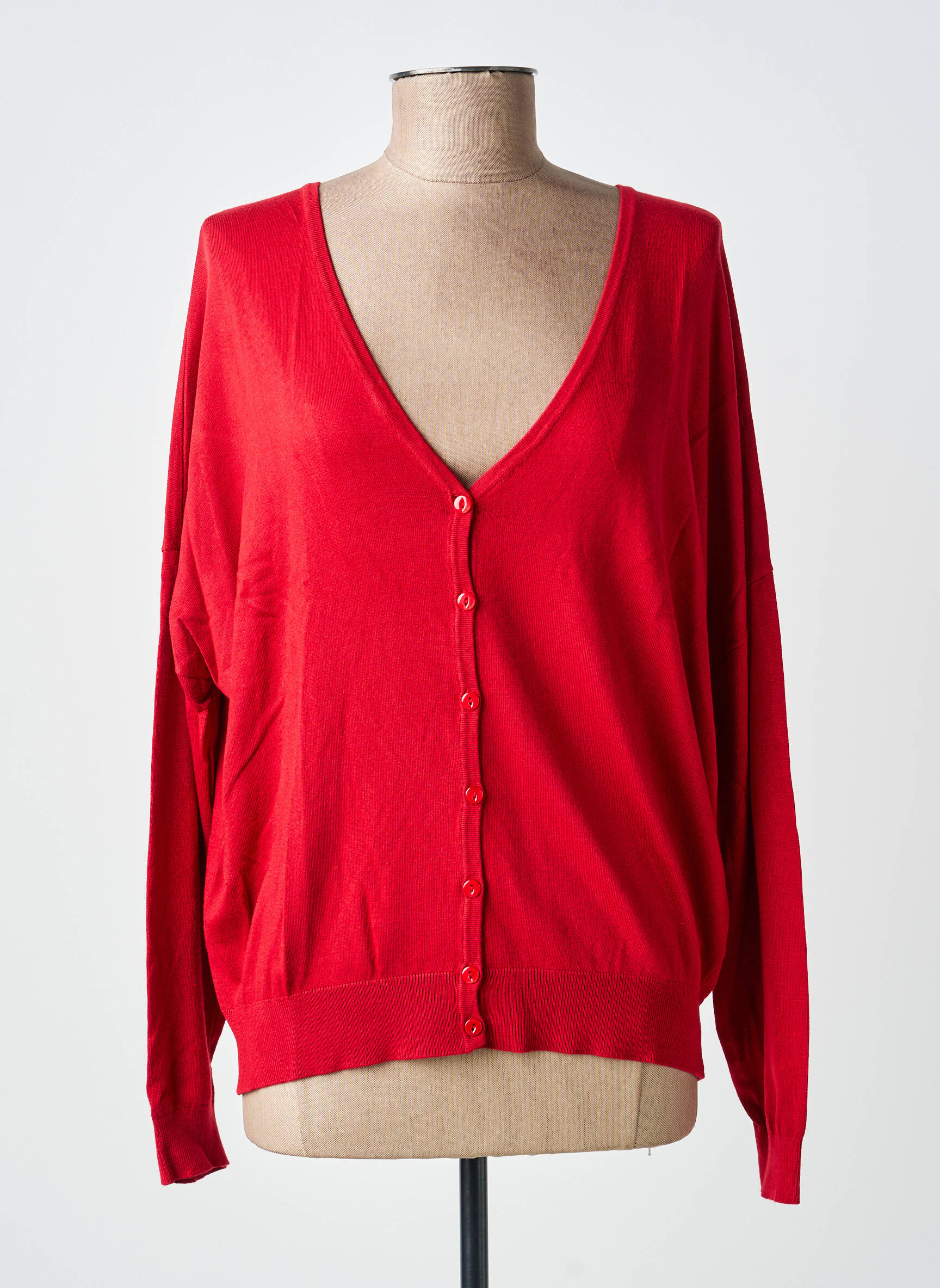 Gilet manches longues stretch rouge ZILCH femme