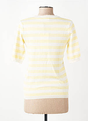 Pull coupe droite manches courtes jaune KAFFE femme