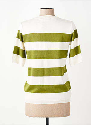 Pull coupe droite manches courtes vert KAFFE femme