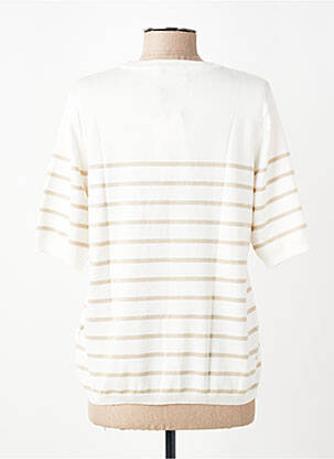 Pull coupe droite manches courtes beige KAFFE femme