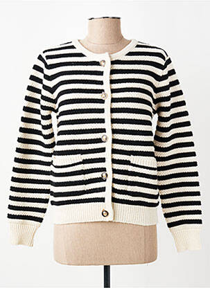 Gilet manches longues col rond noir C'EST BEAU LA VIE femme