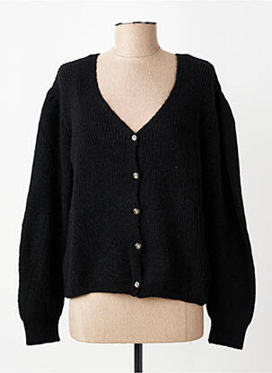 Gilet manches longues fermeture boutonnée sur le devant noir C'EST BEAU LA VIE femme