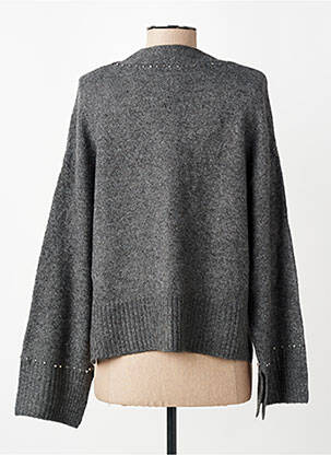 Gilet manches longues fermeture boutonnée sur le devant gris ONLY femme