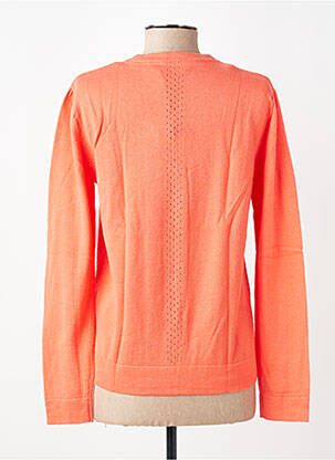 Gilet manches longues col rond orange LILY & ME femme