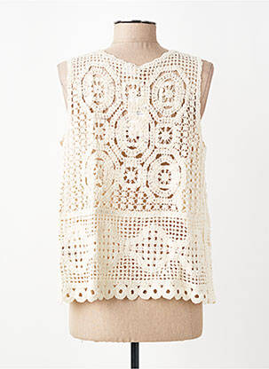 Gilet sans manche sans manche beige C'EST BEAU LA VIE femme