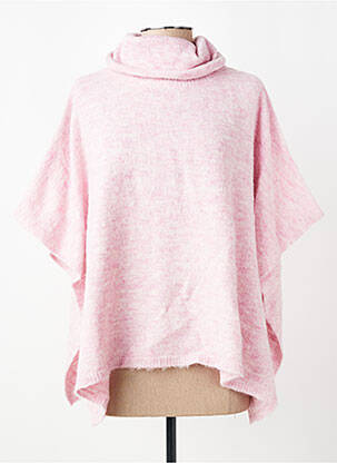 Pull col roulé manches courtes rose LILI SIDONIO femme