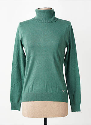 Pull col roulé coupe droite manches longues vert LPB LES PETITES BOMBES  femme