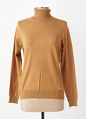 Pull col roulé coupe droite manches longues marron LPB LES PETITES BOMBES  femme
